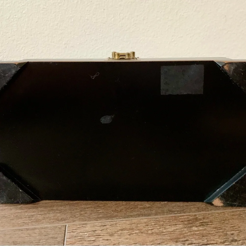 Vintage Wooden Asian Jewelry Box With A Key